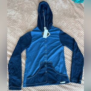 Blue Hooded Activewear shirt